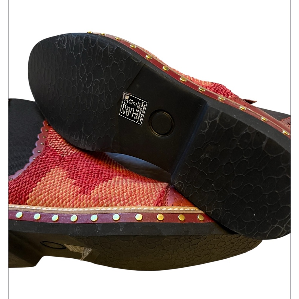 Free People Atlas Chelsea Red and  Ankle Boots with Studded Trim - Picture 2 of 6